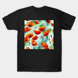 Watercolor poppy flower T-Shirt